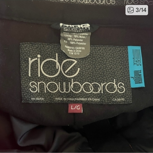 Ride Snowboards Coral Pink Ski and Snowboard Pants - Size Large - Picture 3 of 14